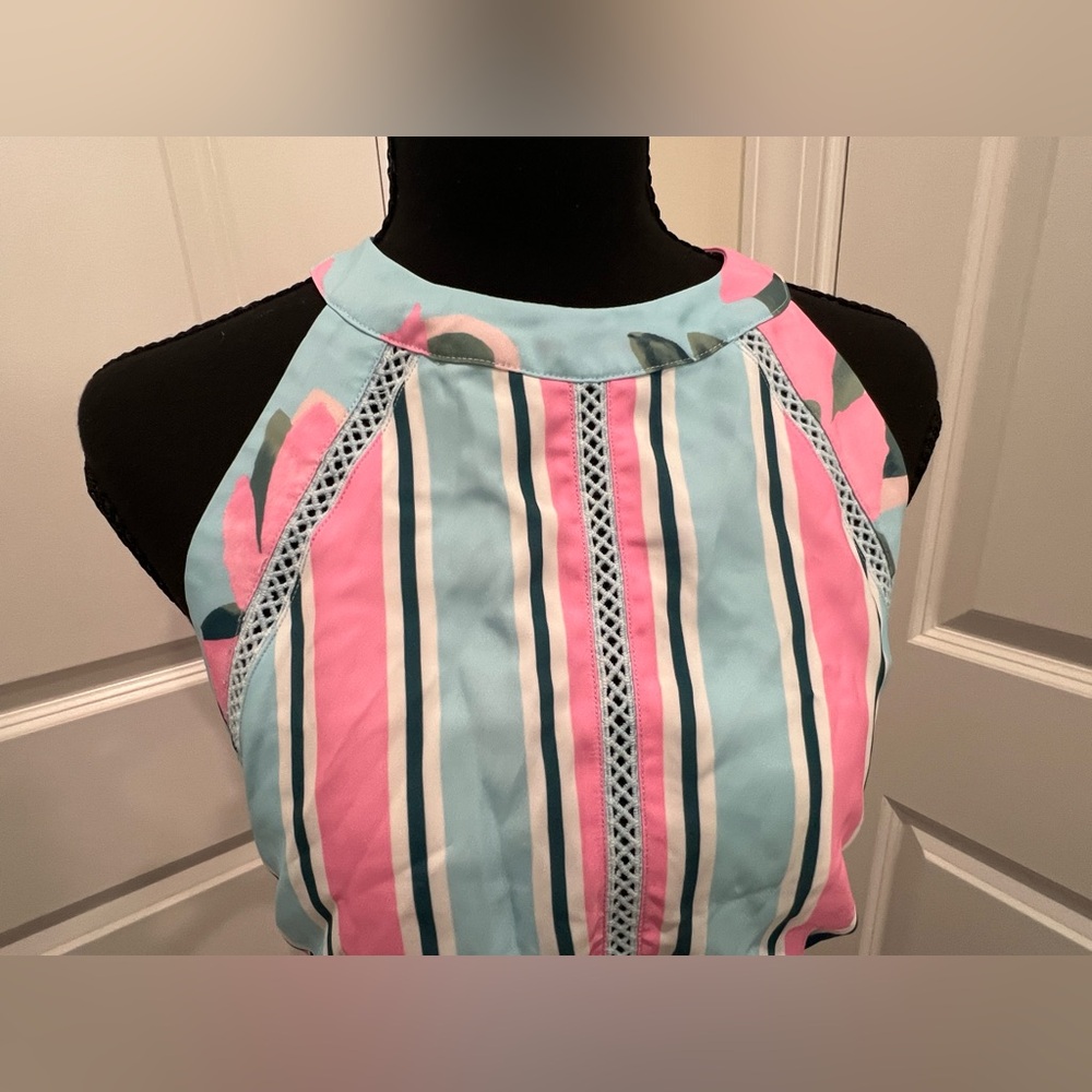 NWT Adore Floral Maxi Backless Dress in Pink and Blue Size Large - Picture 12 of 14